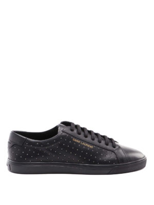 SAINT LAURENT: trainers - Andy studded leather sneakers