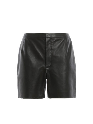 SAINT LAURENT: Trousers Shorts - Real leather skirt