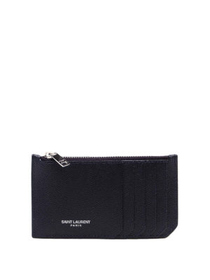 SAINT LAURENT: wallets & purses - Grained leather card holder