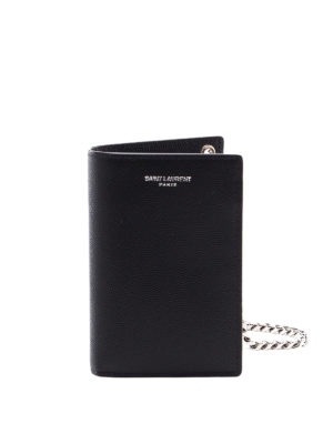 SAINT LAURENT: wallets & purses - Grained leather chain wallet