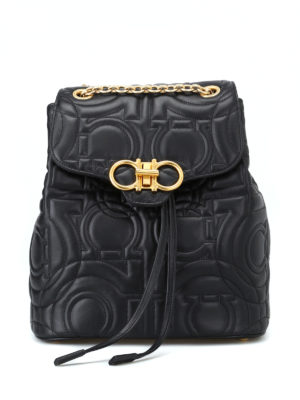 SALVATORE FERRAGAMO: zaini - Zaino piccolo Gancini impunturato