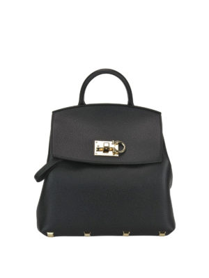 SALVATORE FERRAGAMO: zaini - Zaino Studio in pelle nera