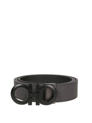 SALVATORE FERRAGAMO: cinture - Cintura regolabile e reversibile in pelle