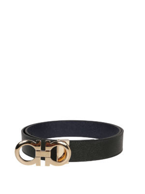 SALVATORE FERRAGAMO: cinture - Cintura regolabile e reversibile in pelle