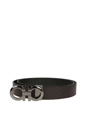 SALVATORE FERRAGAMO: cinture - Cintura regolabile e reversibile in pelle