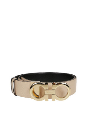 SALVATORE FERRAGAMO: cinture - Cintura Gancini reversibile