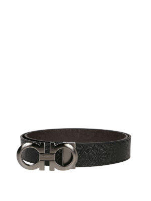 SALVATORE FERRAGAMO: cinture - Cintura reversibile e regolabile in pelle