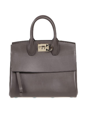 SALVATORE FERRAGAMO: Bowling - Bowling Tasche - Dunkelgrau
