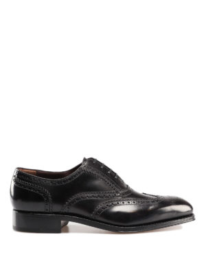 SALVATORE FERRAGAMO: classiche - Oxford brogue Bord in pelle nera