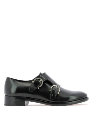 SALVATORE FERRAGAMO: classic shoes - Claude leather monk straps