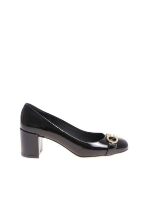SALVATORE FERRAGAMO: court shoes - Black patent leather Garda pumps