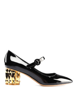 SALVATORE FERRAGAMO: scarpe décolleté - Décolleté Mary Jane nere in vernice