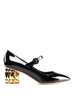 SALVATORE FERRAGAMO: scarpe décolleté - Décolleté Mary Jane Ortensia in vernice