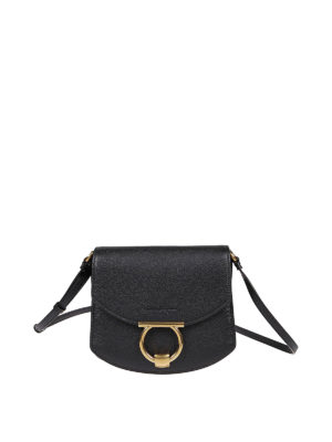 SALVATORE FERRAGAMO: cross body bags - Margot hammered leather small handle bag