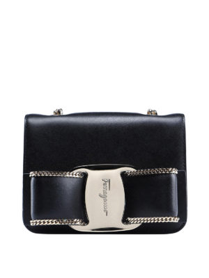 SALVATORE FERRAGAMO: borse a tracolla - Mini borsa Vara in pelle con fiocco