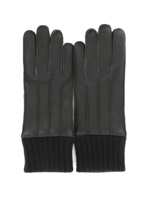 SALVATORE FERRAGAMO: guanti - Guanti in pelle con bordo a coste