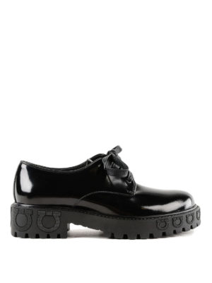 SALVATORE FERRAGAMO: scarpe stringate - Stringate Calvello in pelle lucida