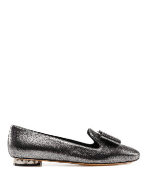 SALVATORE FERRAGAMO: Mocassini e slippers - Mocassini Sarno in pelle laminata craquelé