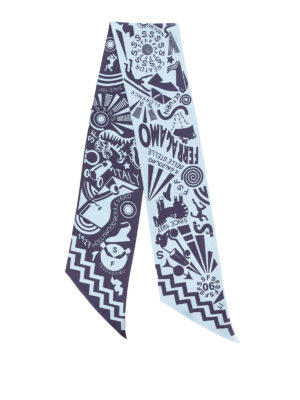 SALVATORE FERRAGAMO: sciarpe e foulard - Viaggio print Silk bandeau
