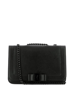 SALVATORE FERRAGAMO: borse a spalla - Borsa a spalla Vara in pelle nera