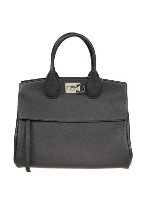 SALVATORE FERRAGAMO: shopper - Studio bag in pelle nera