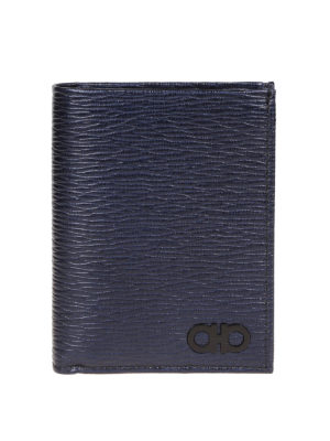 SALVATORE FERRAGAMO: portafogli - Portafoglio Gancini in pelle martellata