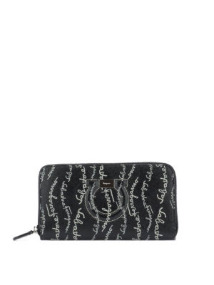 SALVATORE FERRAGAMO: wallets & purses - Logo print continental wallet