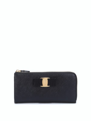 SALVATORE FERRAGAMO: portafogli - Portafoglio in pelle fiocco Vara