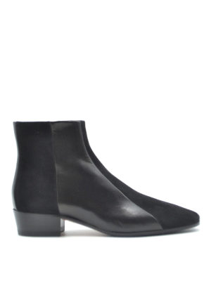 SANTONI: ankle boots - Suede and smooth leather panelled booties