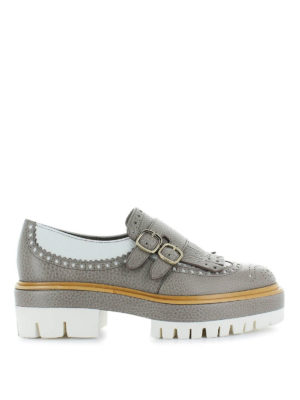SANTONI: Mocassini e slippers - Mocassini brogue con plateau