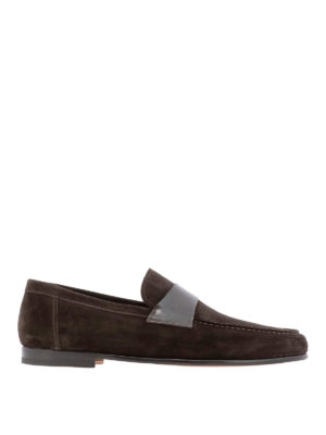 SANTONI: Loafers & Slippers - Leather band suede loafers
