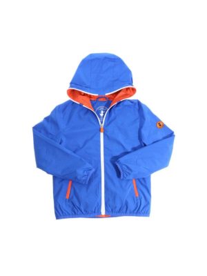 Save The Duck: casual jackets - Electric blue hooded jacket