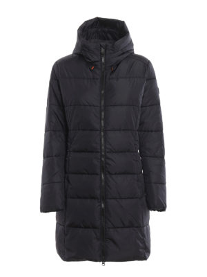 Save The Duck: padded coats - Black nylon hooded padded coat