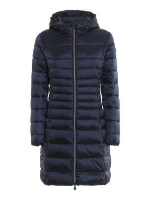 Save The Duck: padded coats - Blue ultra light hooded padded coat