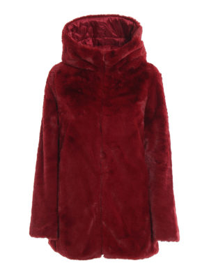 Save The Duck: padded coats - Eco-fur and nylon reversible padded coat