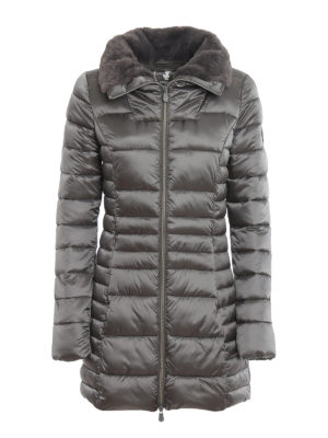 Save The Duck: padded coats - Faux fur trimmed ultralight padded coat