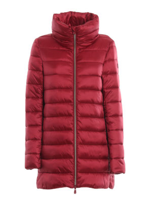 Save The Duck: padded coats - Plumtech® filled breathable red short coat