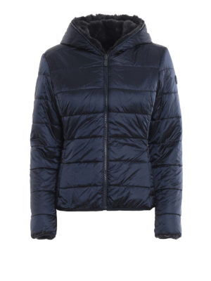 Save The Duck: padded jackets - Eco fur and nylon reversible padded jacket