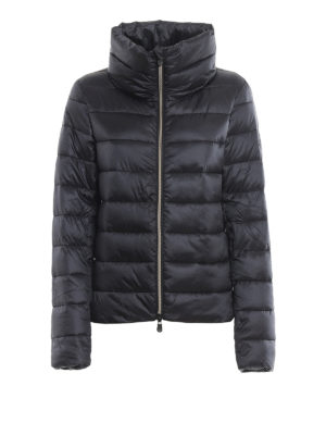 Save The Duck: padded jackets - Funnel collar black nylon puffer jacket