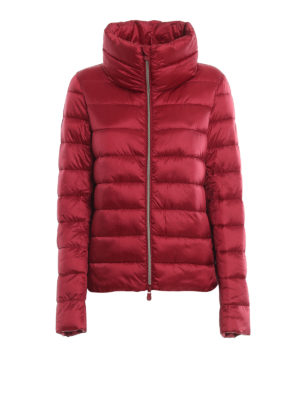 Save The Duck: padded jackets - Funnel collar red nylon puffer jacket