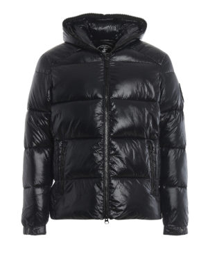Save The Duck: padded jackets - Maxi logo patch black puffer jacket