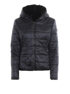 Save The Duck: padded jackets - Nylon and eco fur reversible padded jacket