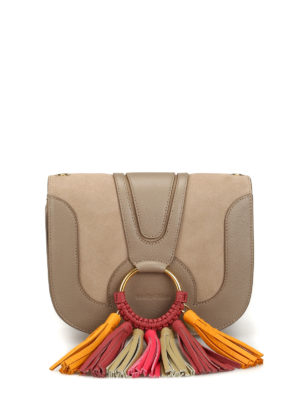 SEE BY CHLOE': borse a spalla - Borsa Hana in pelle grigia