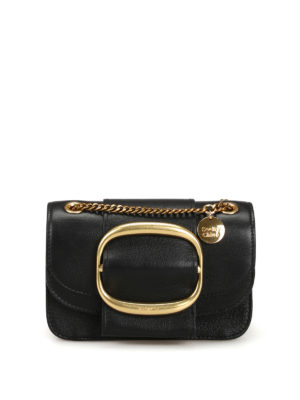SEE BY CHLOE': borse a spalla - Borsa Hopper S in pelle nera