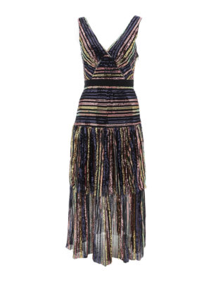 Self Portrait: evening dresses - Sequined striped dress