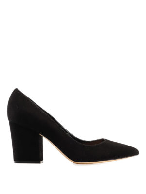 SERGIO ROSSI: scarpe décolleté - Décolleté in camoscio con tacco a blocco
