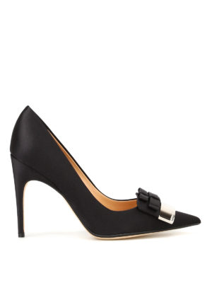 Sergio Rossi: court shoes - Logo plaque satin pumps