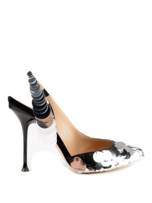 SERGIO ROSSI: scarpe décolleté - Slingback Sr Milano con maxi paillettes
