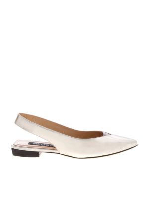 SERGIO ROSSI: court shoes - Sr Milano slingbacks in silver leather