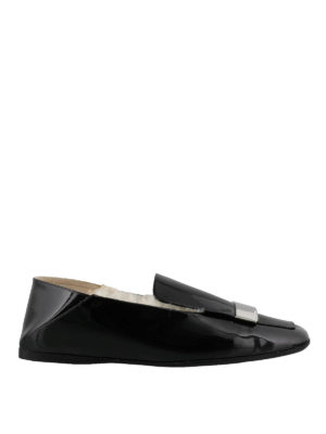 SERGIO ROSSI: Mocassini e slippers - Slipper Sr1 in vernice nera